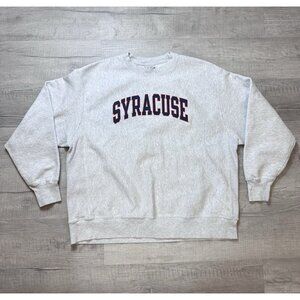 Syracuse University Champion Reverse Weave Crewneck Gray Sweatshirt Men's 2XL